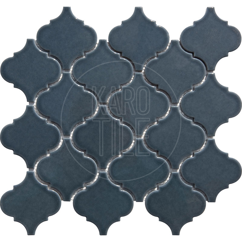 SLATE BLUE ARABESQUE MOSAIC | KAROTILE | Producing Porcelain Tile Mosaics
